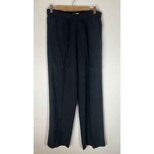 Vintage Vince navy silk pull-on pants flowy wide leg sz L officecore minimalist